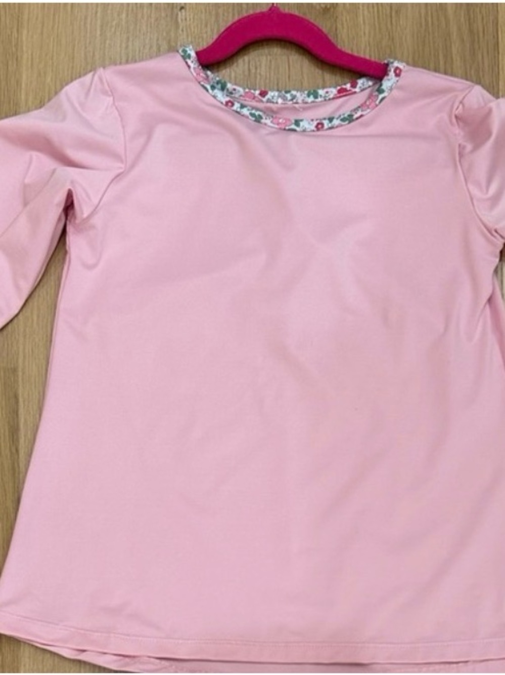 Set athletics Pink Girls' Long Sleeve Top - Floral Trim